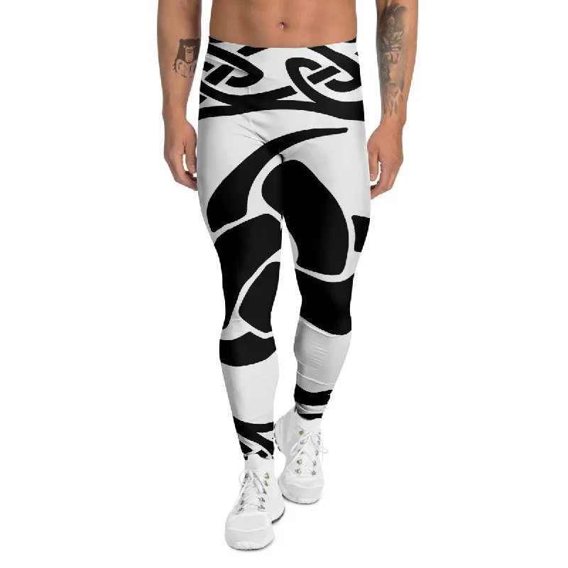 Referral Discount Celtic Endless Knot Symbols Print Men's Leggings