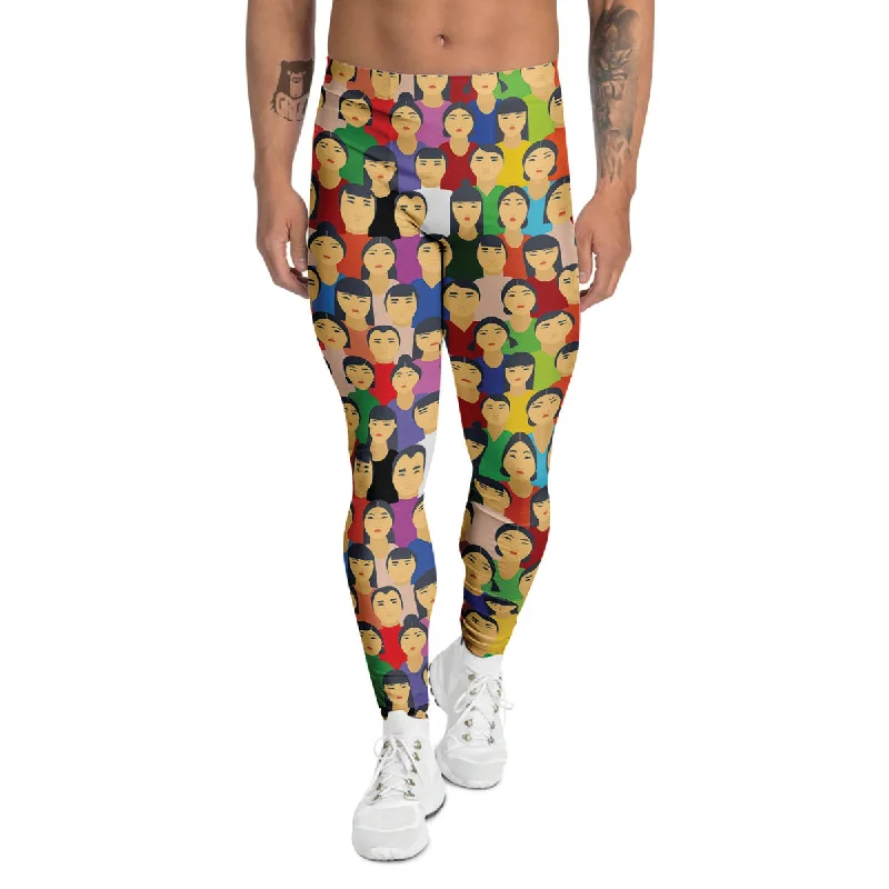 Best Seller Chinese People Colorful Print Pattern Men's Leggings