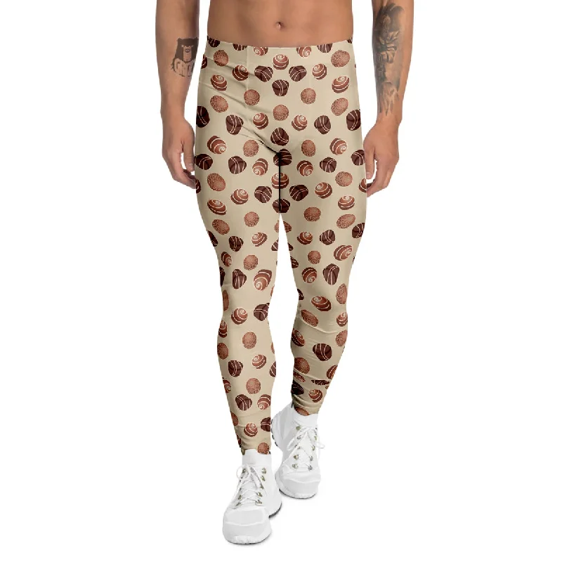 Today’s Deal Chocolate Candy Print Pattern Men's Leggings