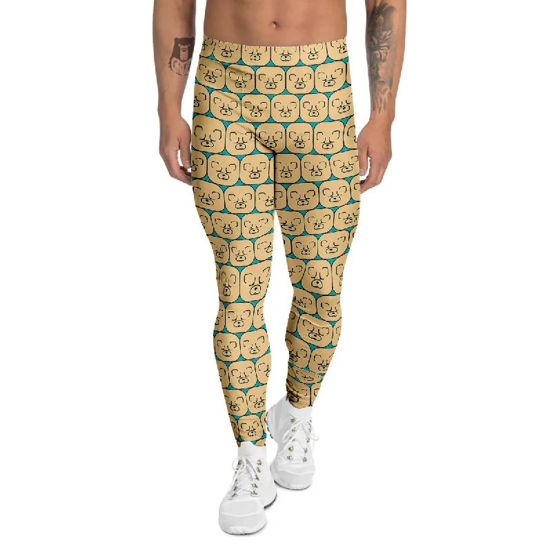 Online Only Chow chow Face Print Pattern Men's Leggings