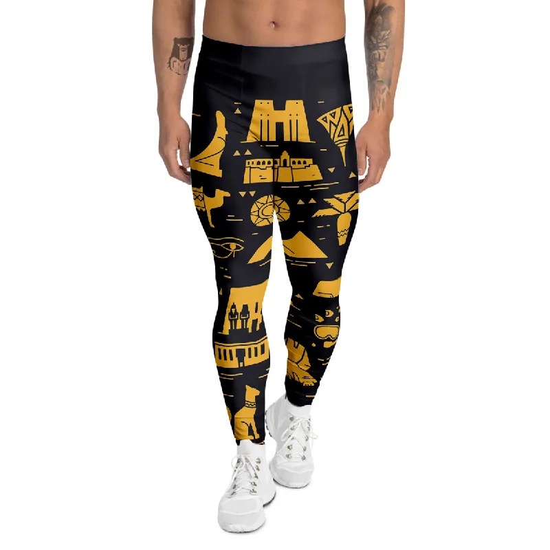 Daily Deals Circular Symbols Of Egypt Print Men's Leggings