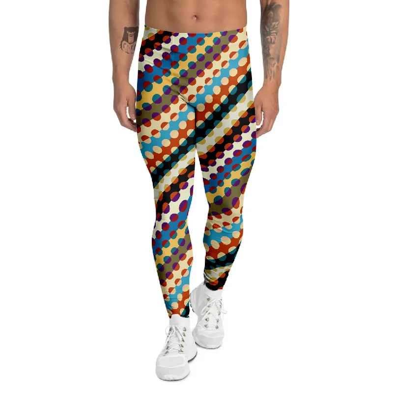 Best Bargains Classic Stripe Polka Dot Print Pattern Men's Leggings