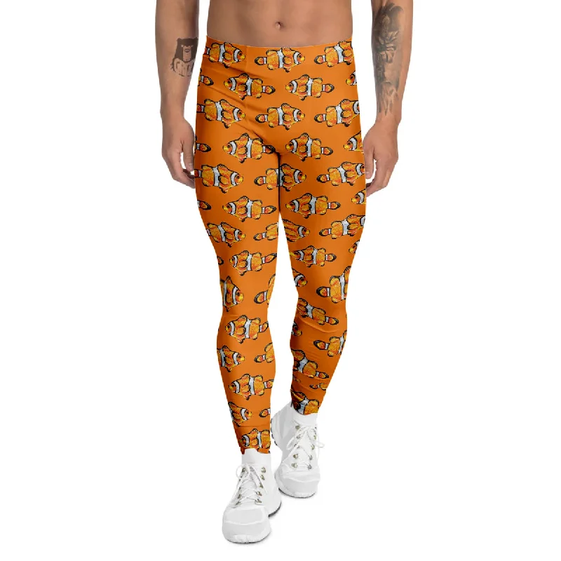 Flash Deals Clownfish Orange Print Pattern Men's Leggings