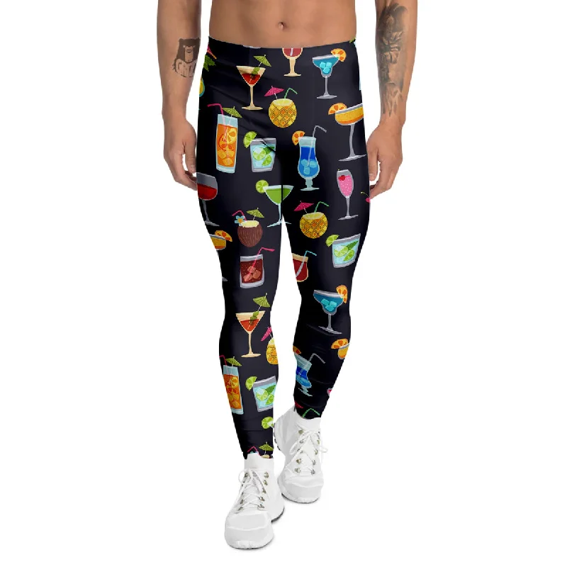 Act Now Cocktail Exotic Print Pattern Men's Leggings