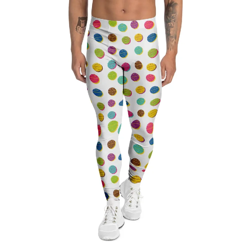 Discount Deals Colorful Polka Dot Hand Drawn Print Pattern Men's Leggings