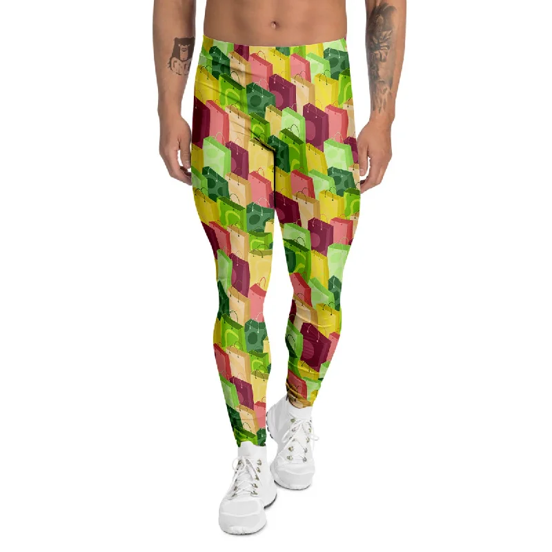 Best Bargains Colorful Shopping Bags Print Pattern Men's Leggings