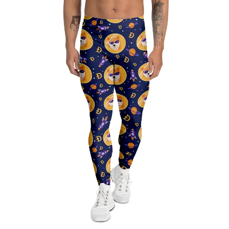 Markdown Madness Cryptocurrency Shiba Print Pattern Men's Leggings