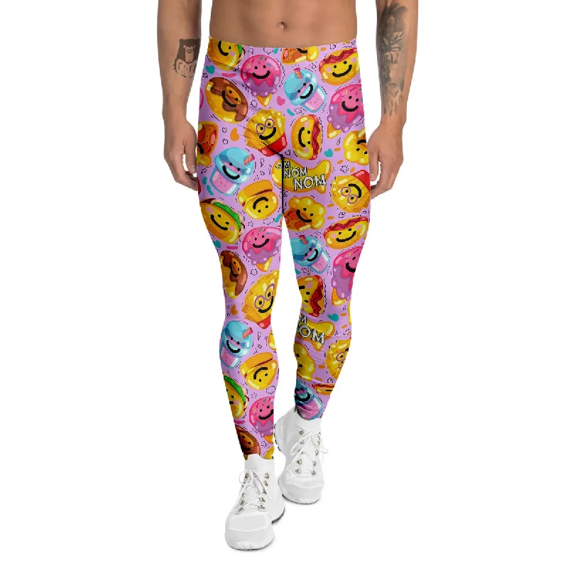 Exclusive Online Offer Cute Food Emoji Print Pattern Men's Leggings