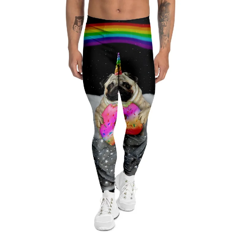 Special Price Cute Pug Unicorn Print Men's Leggings