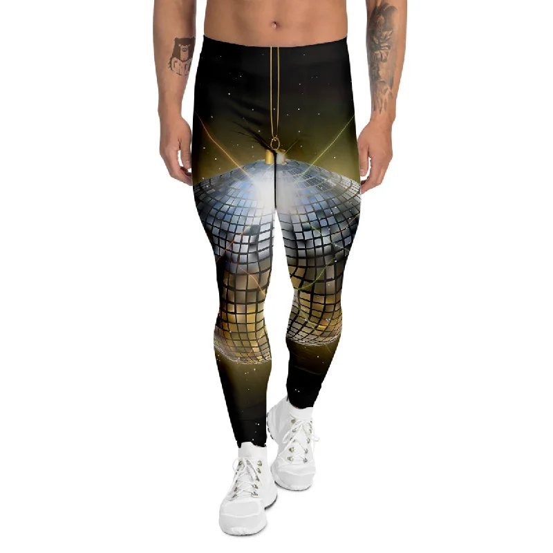 Price Drop Disco Ball In Night Party Print Men's Leggings