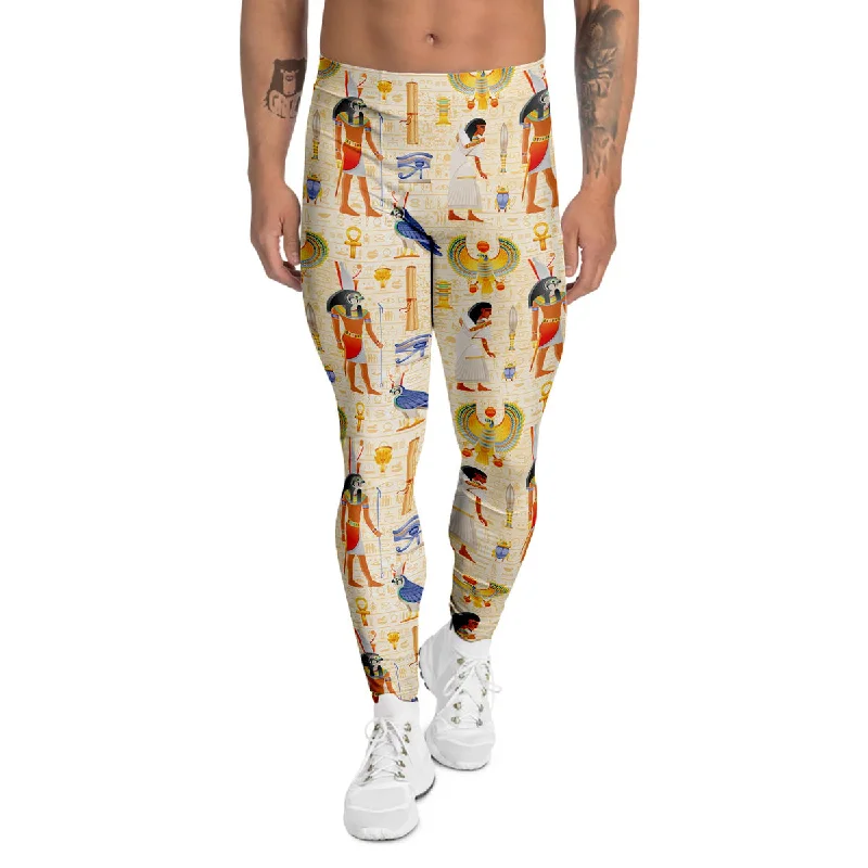 Steals and Deals Egyptian Print Pattern Men's Leggings