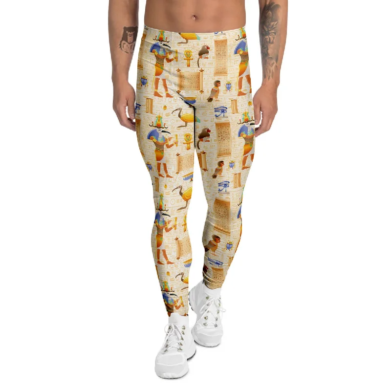 Super Deal Egyptian Thoth Print Pattern Men's Leggings