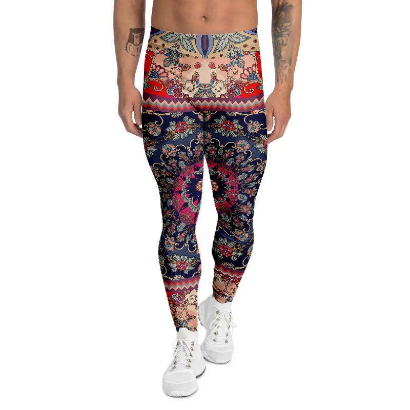 Amazing Deals Ethnic Patchwork Square Print Men's Leggings