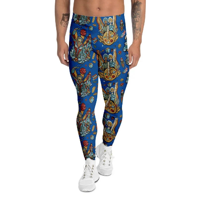 Savings Spectacular Exploration Of Mars Planet Print Pattern Men's Leggings