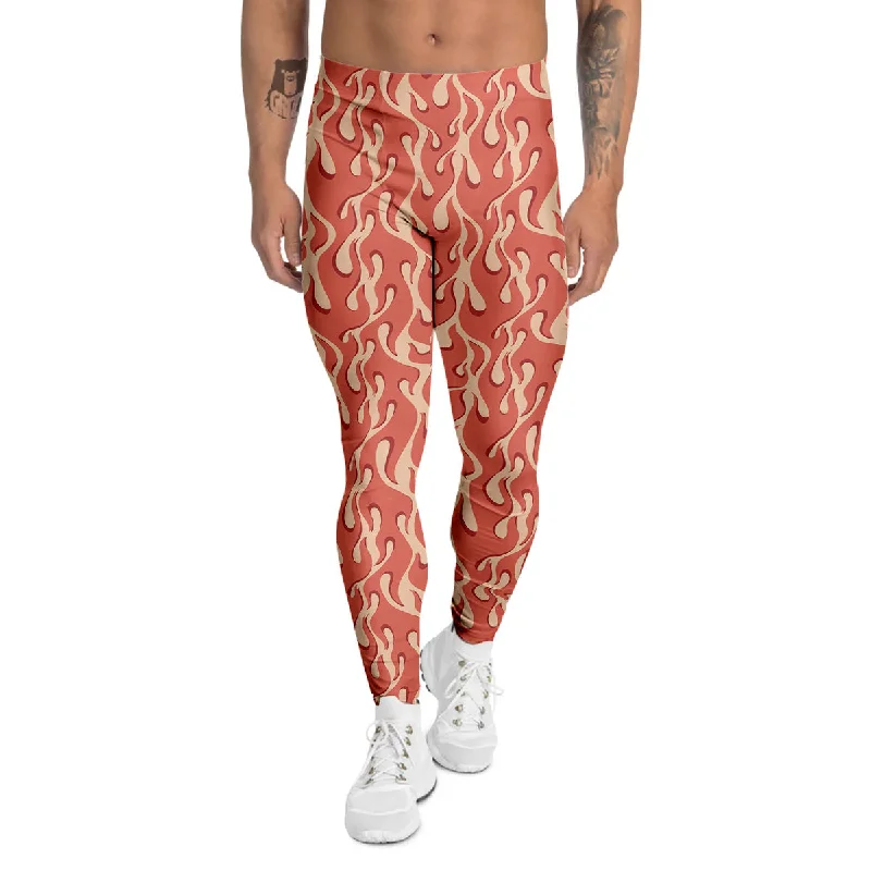 Sneak Peek Sale Fire Flames Vintagecolor Print Men's Leggings
