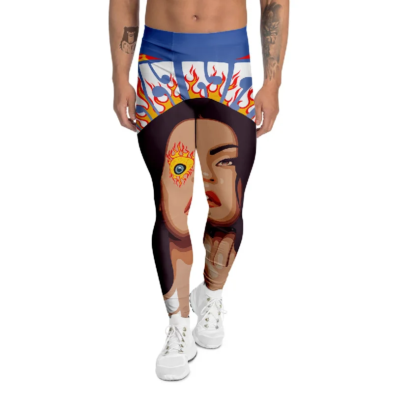 Referral Discount Fire Psychedelic Women Print Men's Leggings
