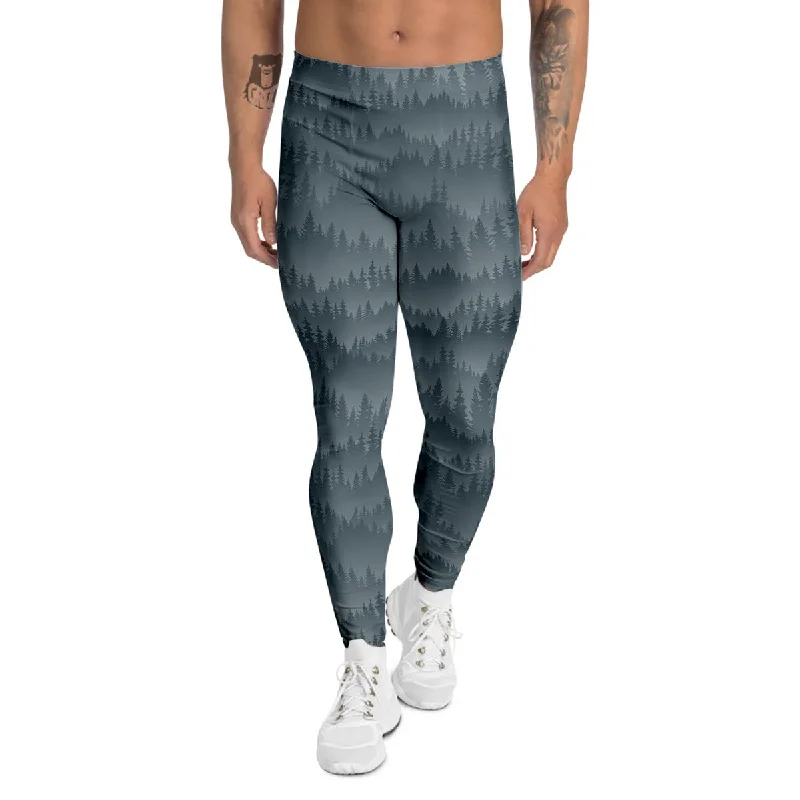 Value Deals Forest And Mist Print Pattern Men's Leggings