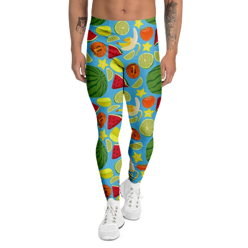 Exclusive Deal Fruits Depicting Print Pattern Men's Leggings