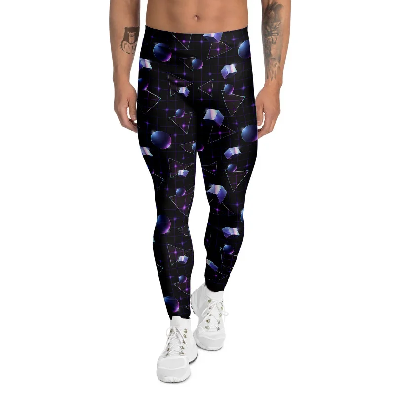 Online Specials Geometry 80's Style Print Pattern Men's Leggings