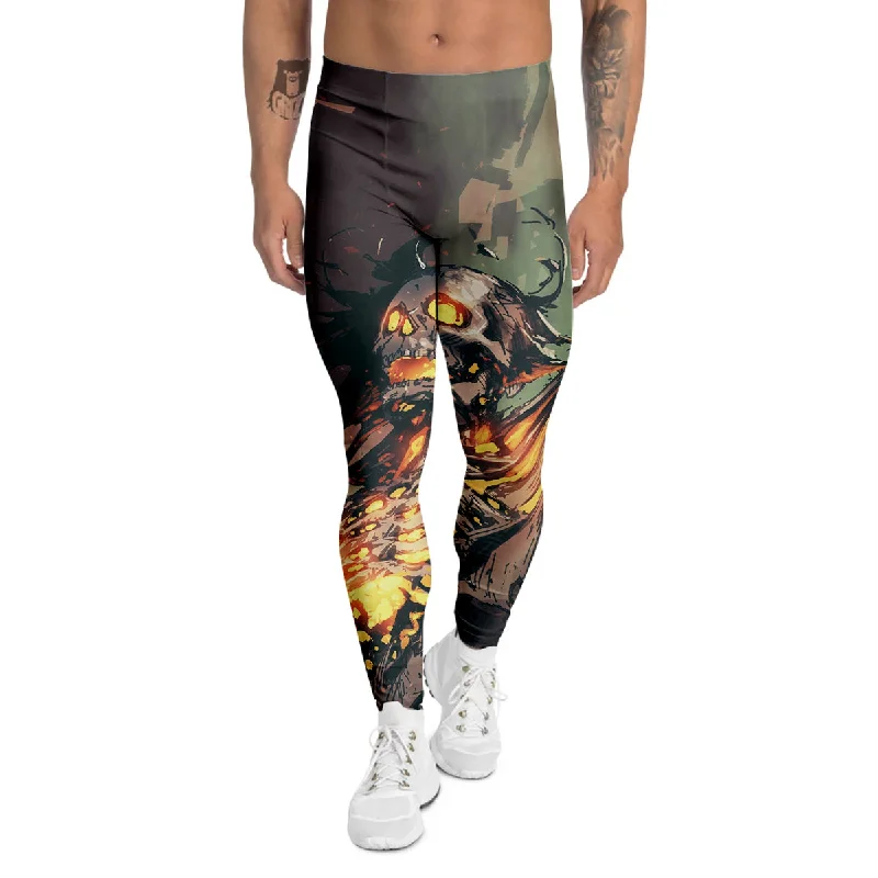 Incredible Offers Ghost Skeleton Print Men's Leggings