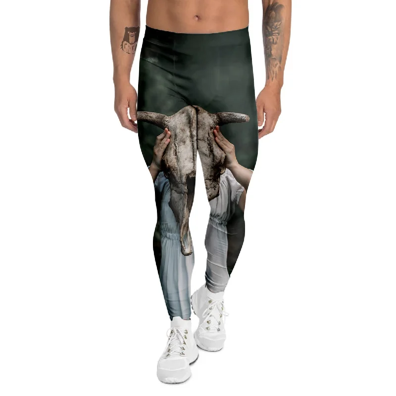 Mega Sale Girl With Animal Skull Print Men's Leggings