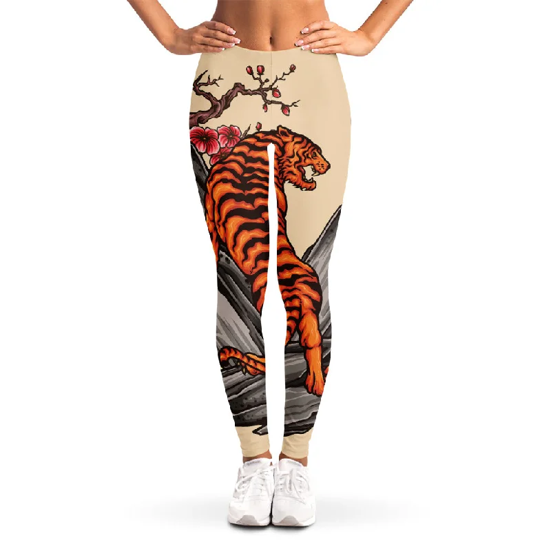 New Arrival Japanese Tiger Tattoo Print Women's Leggings