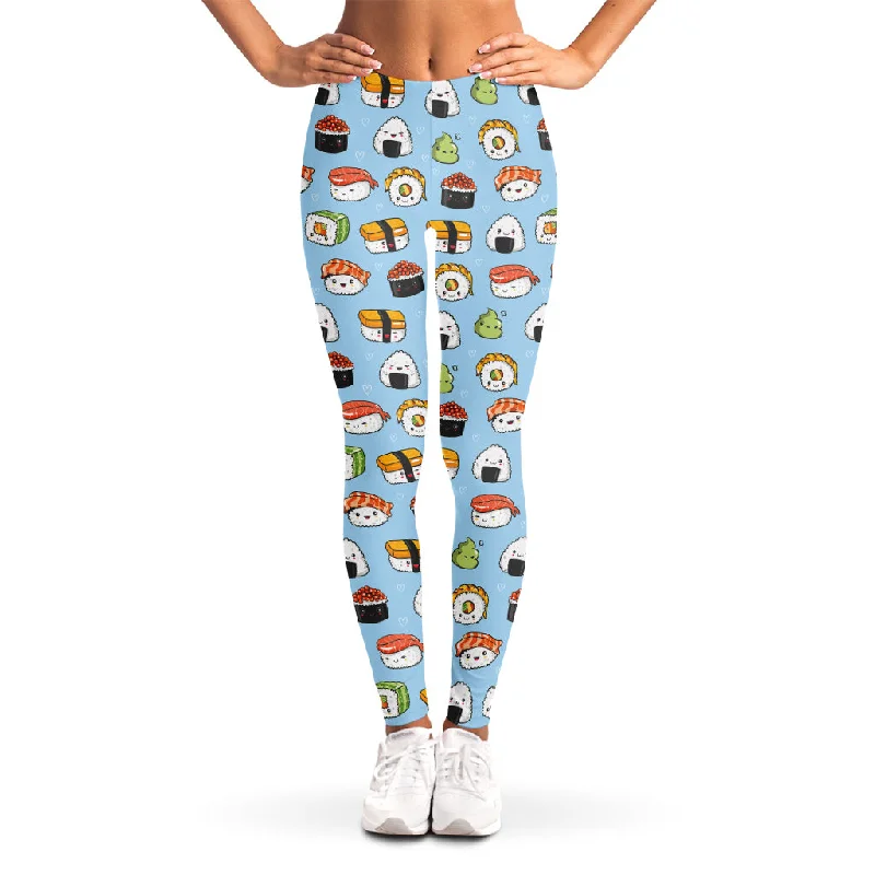 Extra Savings Kawaii Japanese Sushi Pattern Print Women's Leggings