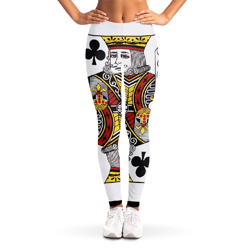 Price Drop King Of Clubs Playing Card Print Women's Leggings