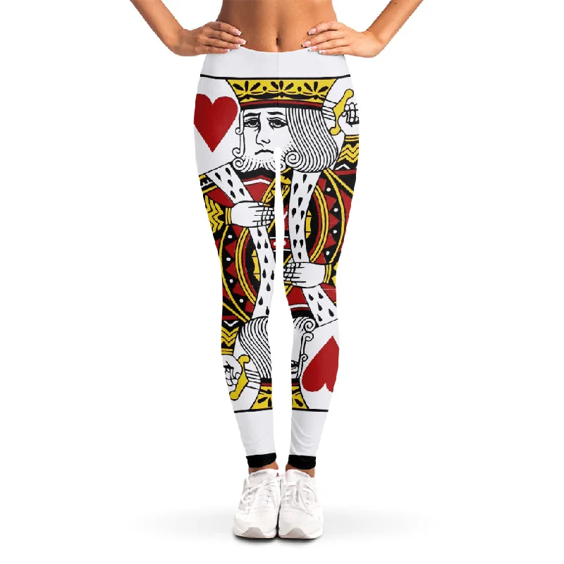 Exclusive Offers King Of Hearts Playing Card Print Women's Leggings