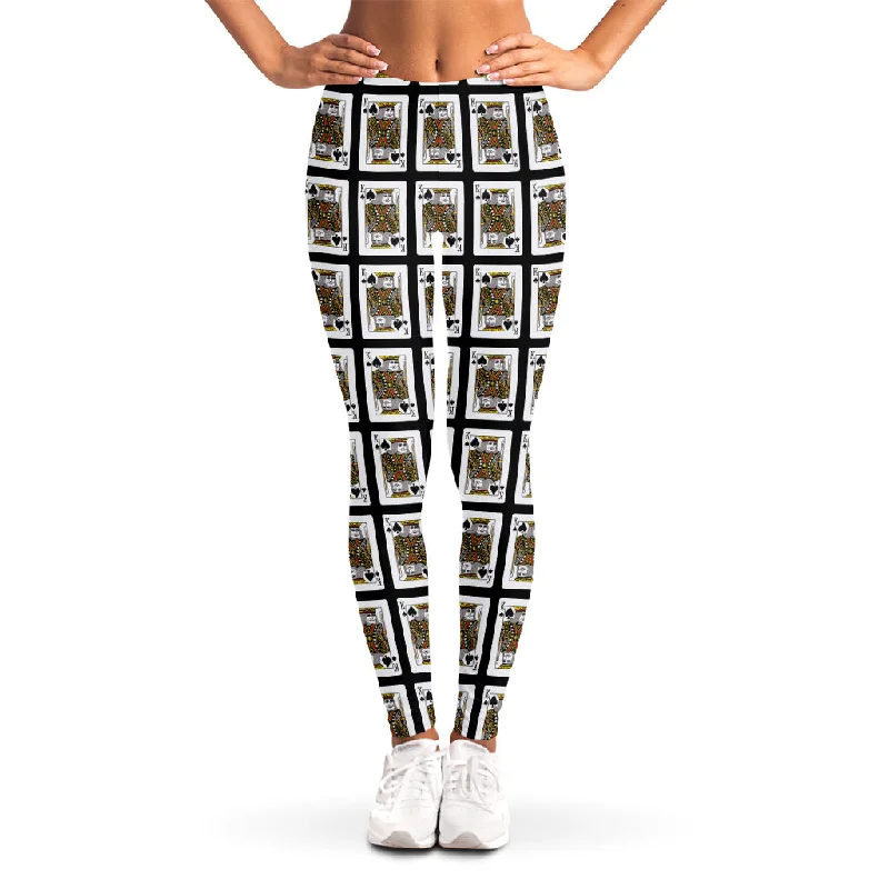 Discount Mania King Of Spades Pattern Print Women's Leggings
