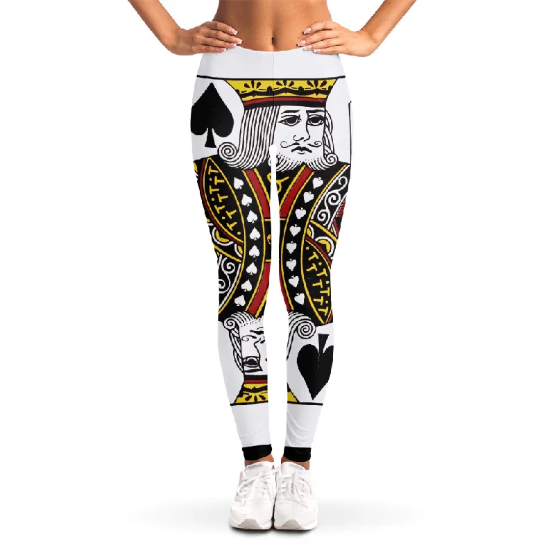 Take Advantage King Of Spades Playing Card Print Women's Leggings