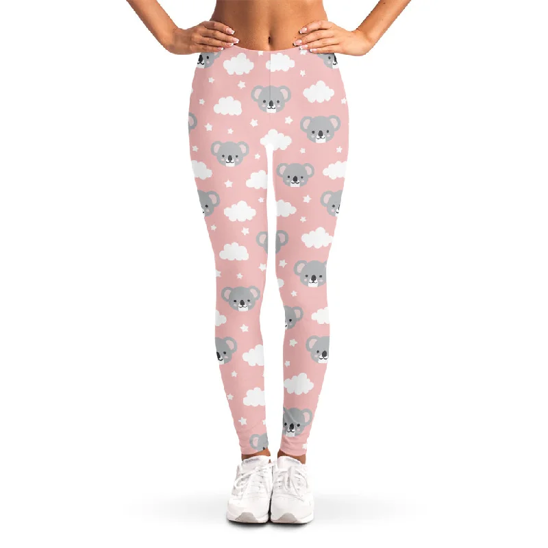 Price Cut Koala Bear And Cloud Pattern Print Women's Leggings