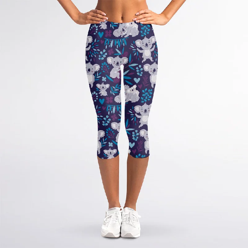 Super Deal Koala Forest Pattern Print Women's Capri Leggings