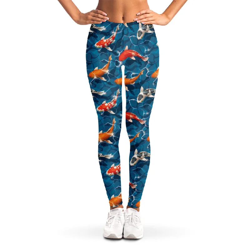 Final Markdown Koi Fish Pattern Print Women's Leggings