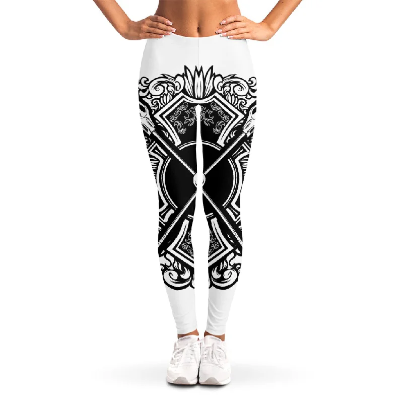 Deep Discounts Lacrosse Sticks And Ornate Wing Print Women's Leggings