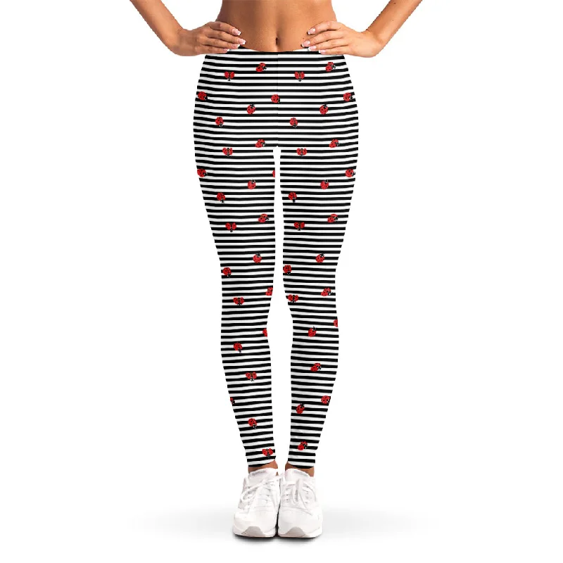 Buy Now Ladybug Striped Pattern Print Women's Leggings