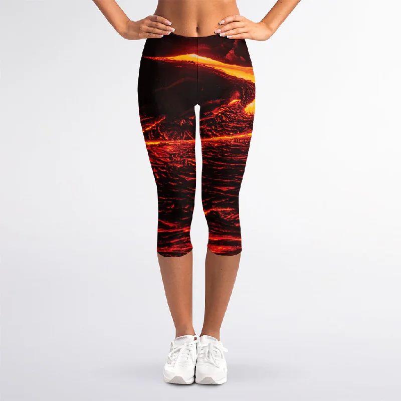 Early Access Lava Flow Print Women's Capri Leggings