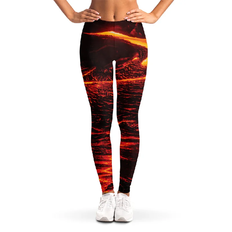 Deal Mania Lava Flow Print Women's Leggings