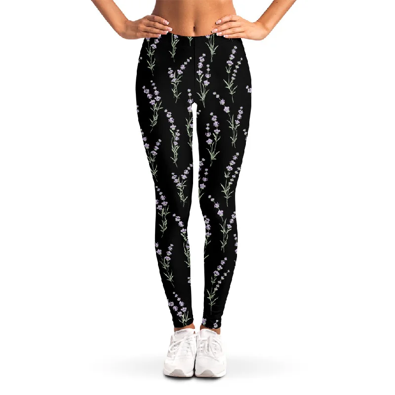 Friends and Family Sale Lavender Flowers Pattern Print Women's Leggings