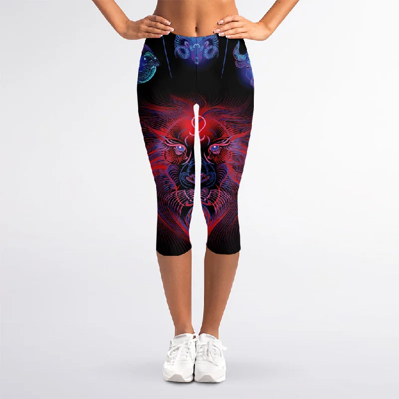 Don't Miss Leo And Astrological Signs Print Women's Capri Leggings