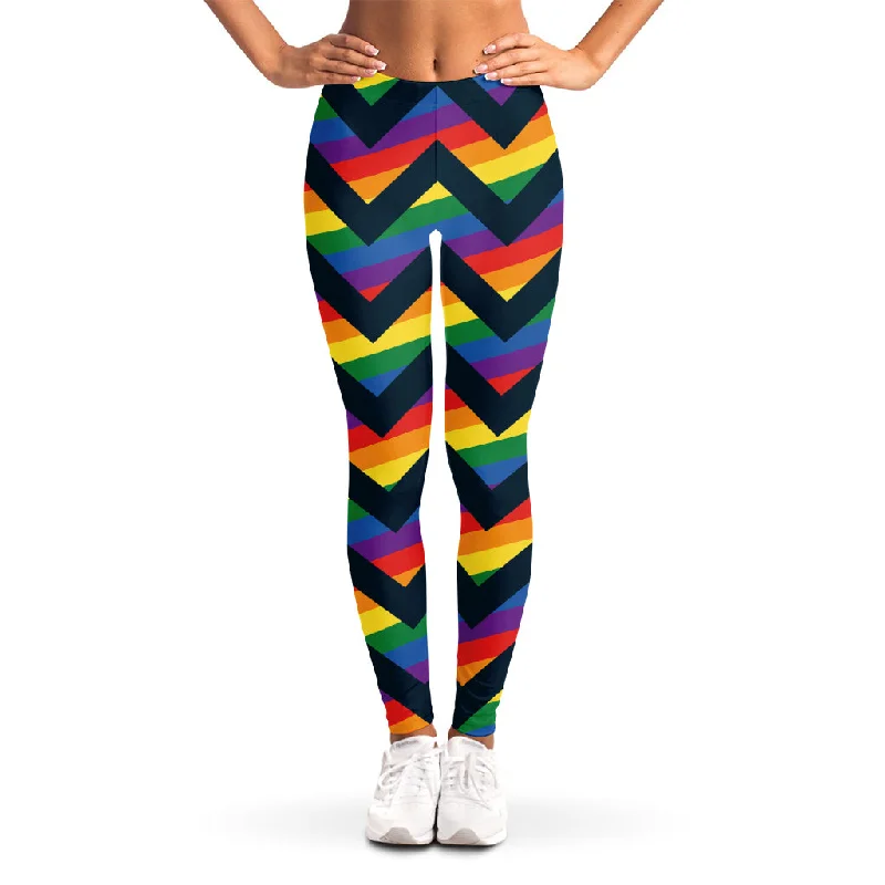 Price Drop LGBT Pride Rainbow Chevron Pattern Print Women's Leggings