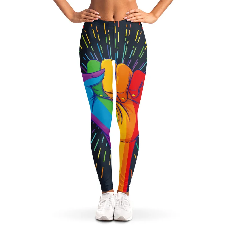 Buy More, Save More LGBT Pride Rainbow Hand Print Women's Leggings