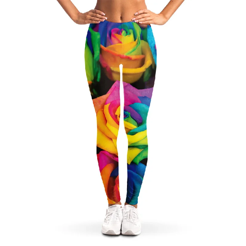 Today Only LGBT Pride Rainbow Roses Print Women's Leggings