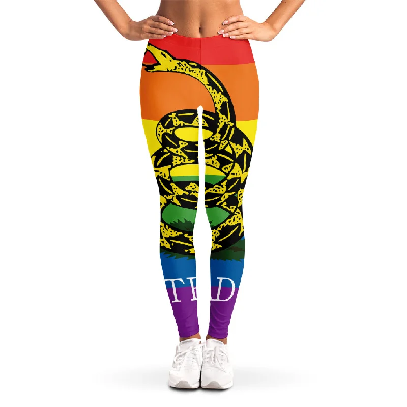 Limited Time Offer LGBT Rainbow Gadsden Flag Print Women's Leggings