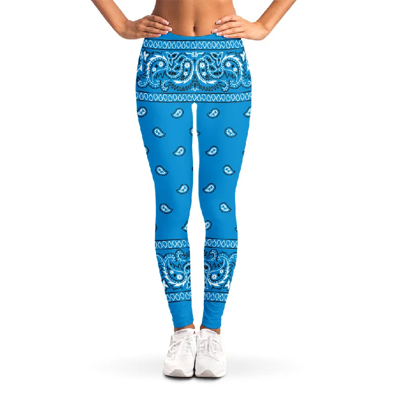 The Best Prices Light Blue Paisley Bandana Print Women's Leggings