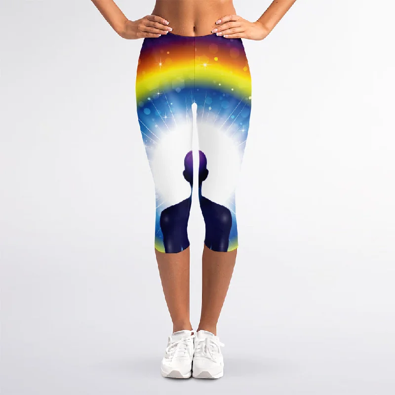 Bargain Blast Light Of Seven Chakras Print Women's Capri Leggings