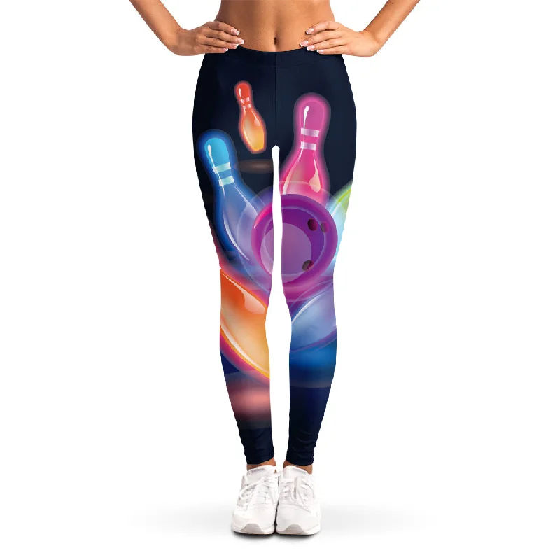 New Deals Light Up Bowling Pins Print Women's Leggings
