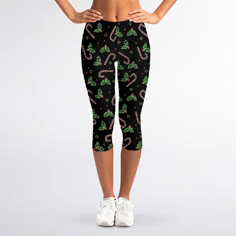 Year-End Sale Lights Christmas Pattern Print Women's Capri Leggings