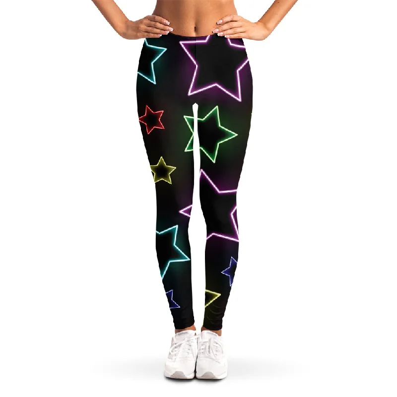 Deal Dash Lights Star Pattern Print Women's Leggings
