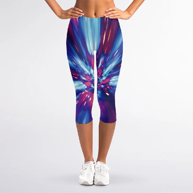 Instant Savings Lightspeed Vortex Print Women's Capri Leggings